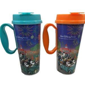 Set of 2 Walt Disney World Resort Reusable Mug Mickey & Friends 4 Parks 2024